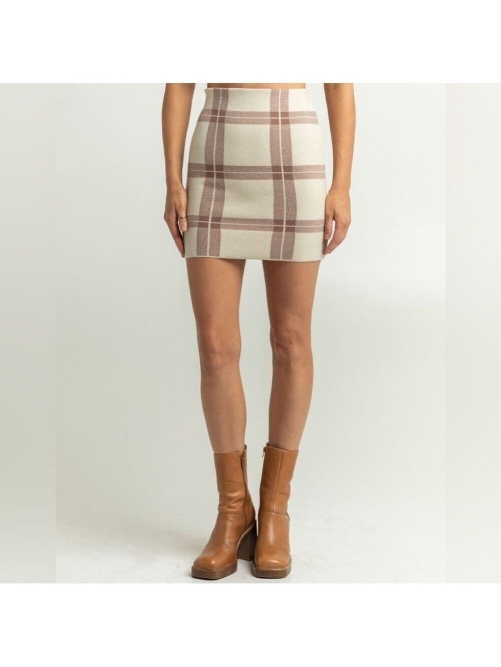 FULL TILT Womens Plaid Sweater Skirt